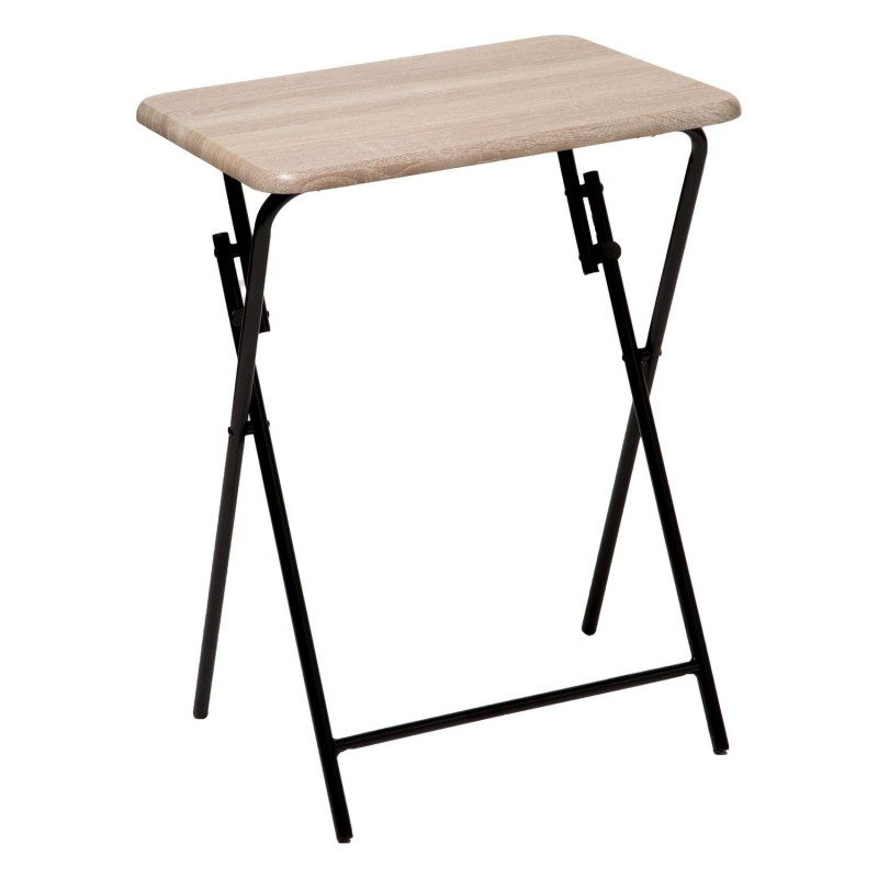 Table d'appoint pliable effet bois et métal pour 1 personne Table d'appoint pliable effet bois et métal pour 1 personne