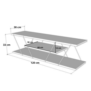 Meuble TV effet bois CANAZ - Gris anthracite