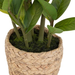 Zamioculcas artificiel avec pot naturel - Hauteur 41 cm - Vert