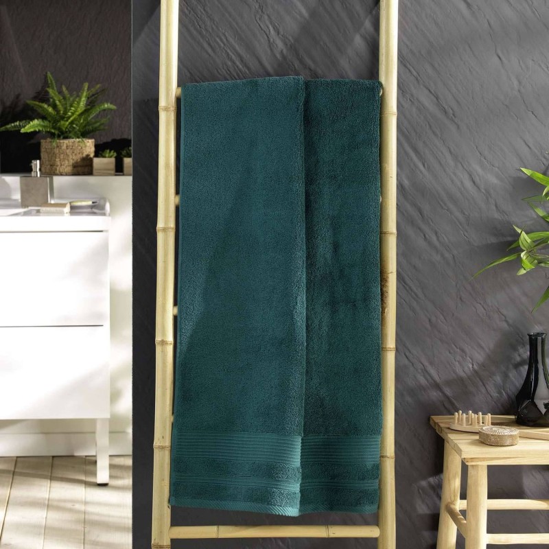 Drap de douche DAYTA - Eponge unie 500 g/m² - 70 x 130 cm - Emeraude