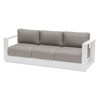 Canapé de jardin en aluminium Allure - 3 places - Gris minéral et Blanc