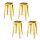 Lot de 4 Tabourets de bar vintage Liv - H. 77 cm - Jaune