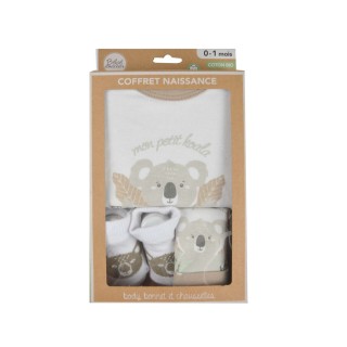 Coffret de naissance avec body, bonnet et chaussettes 0-1 mois - Koala