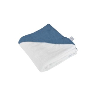 Cape de bain en gaze de coton - Bleu