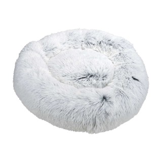 Coussin doux et rond Snow pour chien et chat - Blanc chiné - Diam 75 cm