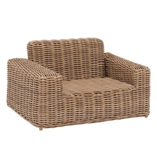 Fauteuil de salon de jardin en résine tressée Savinia - Marron Tahini