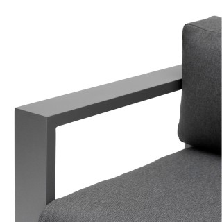 Fauteuil de salon de jardin en aluminium Allure - Graphite et Gris zebrano