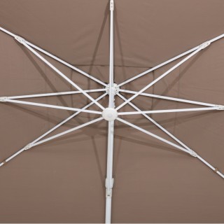 Parasol déporté rectangulaire Melhia - L. 400 x l. 300 cm - Blanc et Noisette