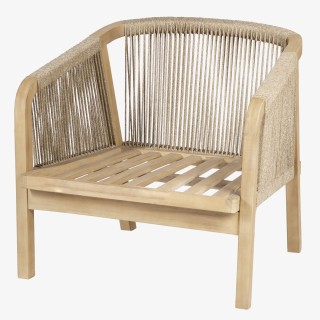 Fauteuil de salon de jardin en acacia Papouasie - Taupe