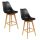 2 Tabourets de bar en bois scandinaves Home Factory - H. 105 cm - Noir
