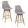 2 Tabourets de bar en bois scandinaves Home Factory - H. 105 cm - Gris