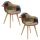 2 Fauteuils design scandinave Patchwork - Marron