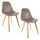 2 Chaises design scandinave à coque Holga - Taupe