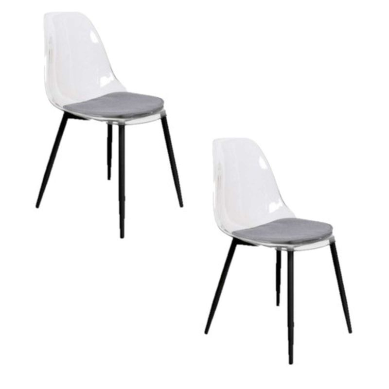 2 Chaises design transparent Lilia - Noir