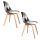 2 Chaises design scandinave Patchwork - Gris