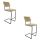 2 Tabourets de bar cantilevers design velours Keen - Beige
