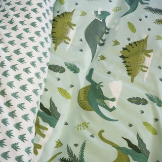 Parure de lit enfant Dinosaures - 100% polyester 72g/m² - 140 x 200 cm