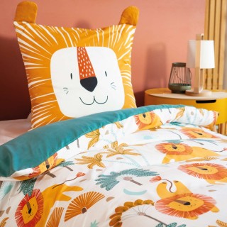 Parure de lit enfant Lion - 100% polyester 72g/m² - 140 x 200 cm