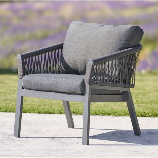 Fauteuil de jardin en aluminium Oriengo - Anthracite et Graphite