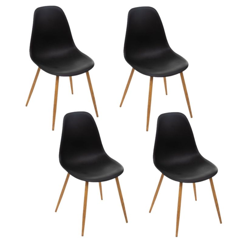 Lot de 4 Chaises design scandinave Taho - Noir Lot de 4 Chaises design scandinave Taho - Noir