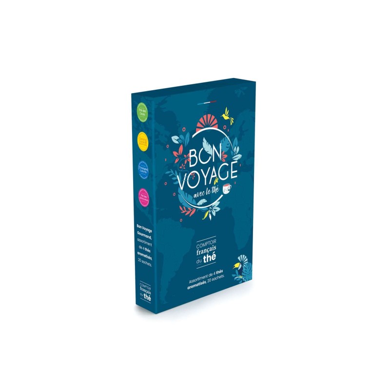 Coffret thé Bon Voyage Gourmand - 4 parfums 20 sachets - Coffret 40g