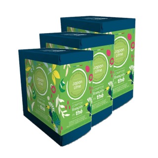 Lot 3x Thé vert Japan Lime - 20 sachets - Boîte 40g