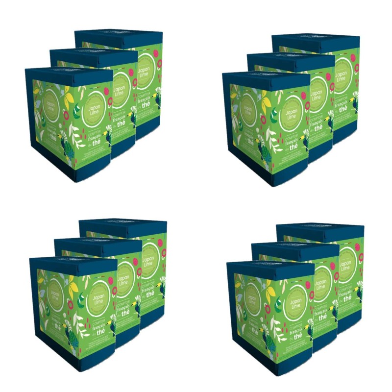 Lot 12x Thé vert Japan Lime - 20 sachets - Boîte 40g