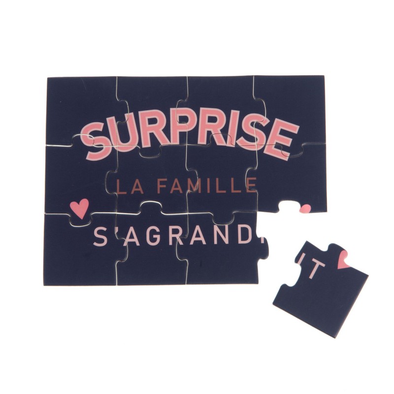 Puzzle annonce "Surprise la famille s'agrandit"