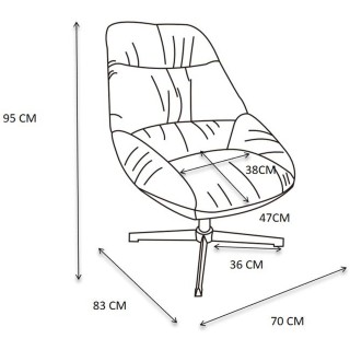 Fauteuil tissu et métal Ernest - Marron