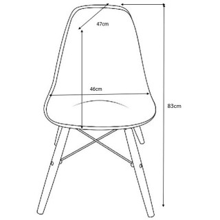 Lot de 4 chaises Diane avec coussin d'assise - Jaune