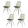 Lot de 4 chaises Diane avec coussin d'assise - Vert