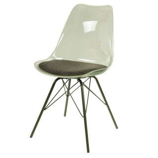 Lot de 4 chaises Diane avec coussin d'assise - Vert