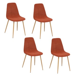 Lot de 4 chaises Loka en tissu - Ambre