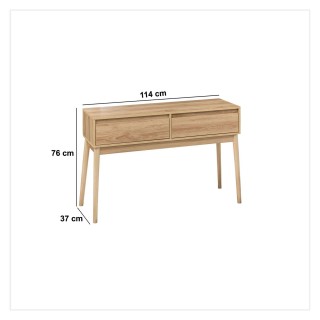 Console 2 tiroirs Liam en bois - Marron