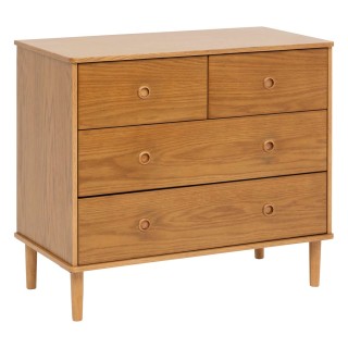 Commode 4 tiroirs Charlie en bois - Marron