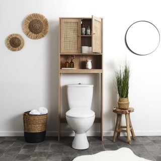 Meuble dessus WC Bali en cannage - Marron