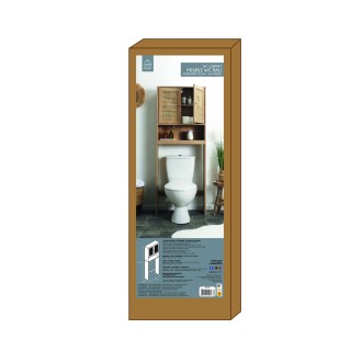 Meuble dessus WC Bali en cannage - Marron