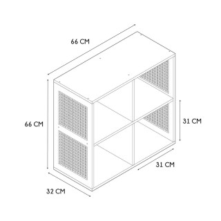 Etagère de rangement 4 cases Bali en cannage - Marron