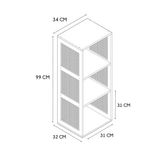 Etagère de rangement 3 cases Bali - Marron