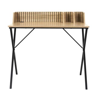 Bureau Saulk en bois et métal - Marron et noir