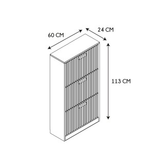 Meuble à chaussures avec 3 portes Saulk - Marron