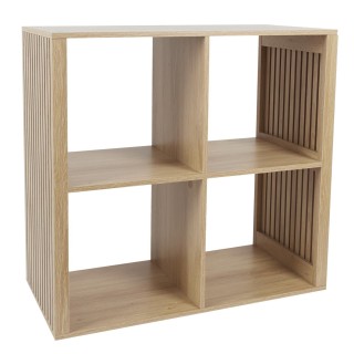 Etagère de rangement 4 cases Saulk - Marron