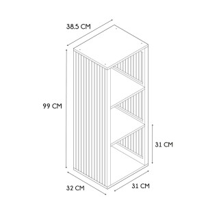 Etagère de rangement 3 cases Saulk en bois - Marron