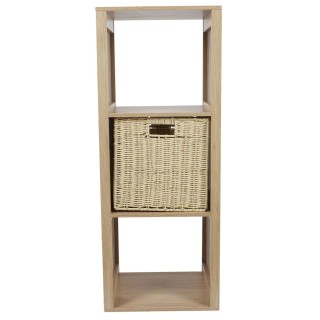 Etagère de rangement 3 cases Saulk en bois - Marron