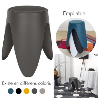 Tabouret d'appoint empilable Emma - Gris