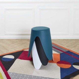 Tabouret d'appoint empilable Emma - Bleu canard