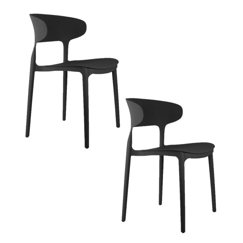 Lot de 2 chaises design Fain - Noir