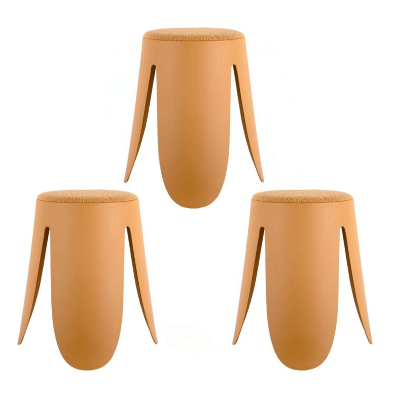 Lot de 3 tabourets Keystone - Ocre