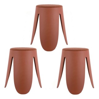 Lot de 3 tabourets Keystone - Terracotta