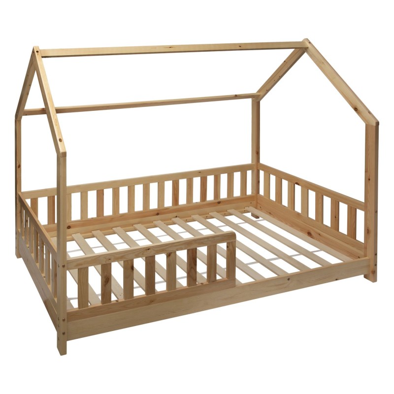 Lit cabane Bosco pour enfant - 90 x 190 cm - Marron